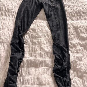 Lululemon Athletica Gray/Black Leggings With Side Zippers